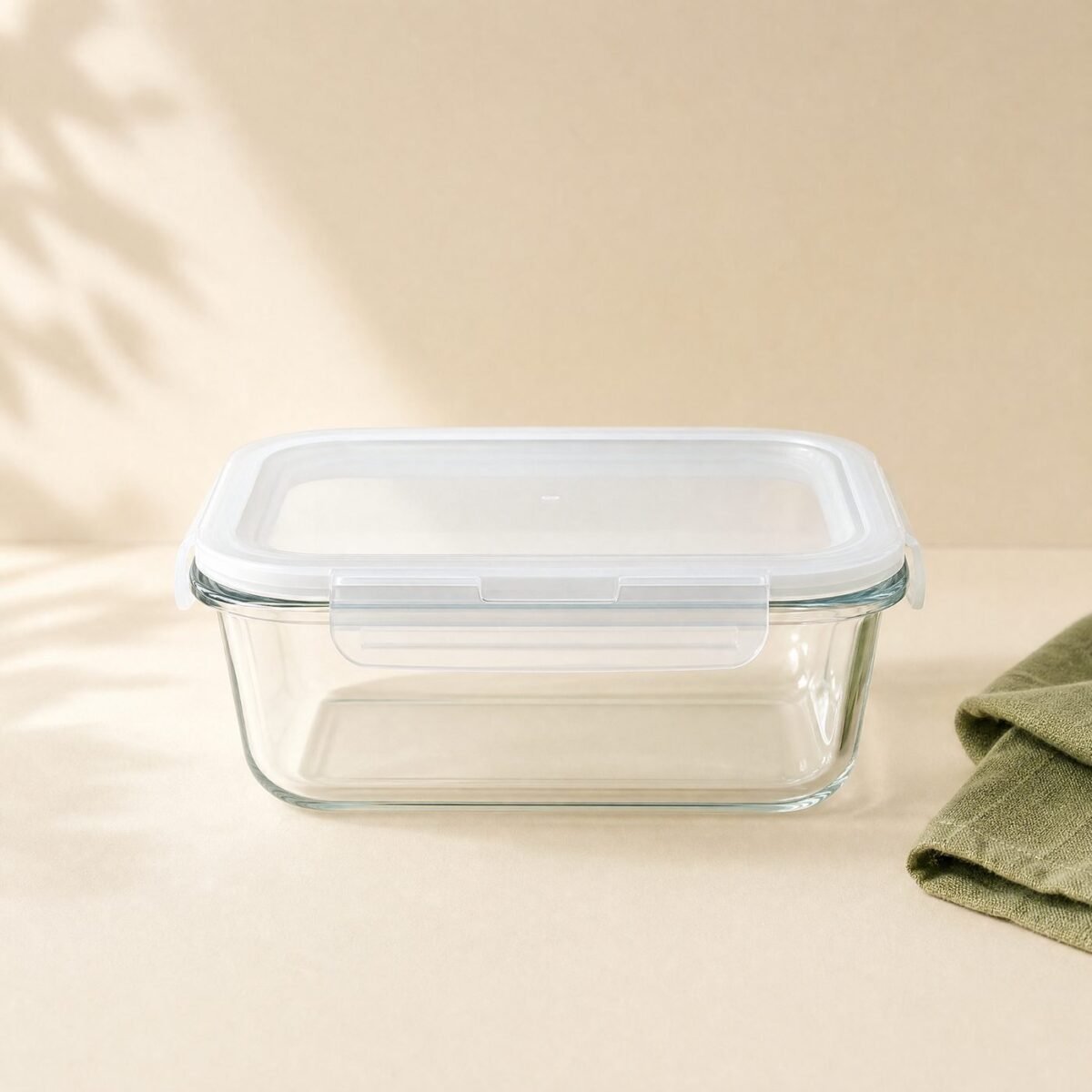 Clip-Lid Glass Container, Rectangle