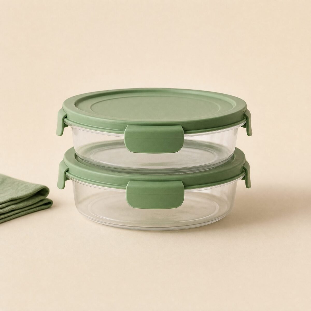 Shallow PP Containers, Set of 2 (700 ml)