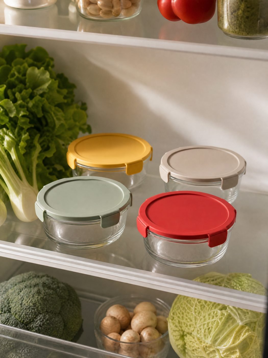 Mini Glass Containers, Set of 4 (300 ml) in a kitchen