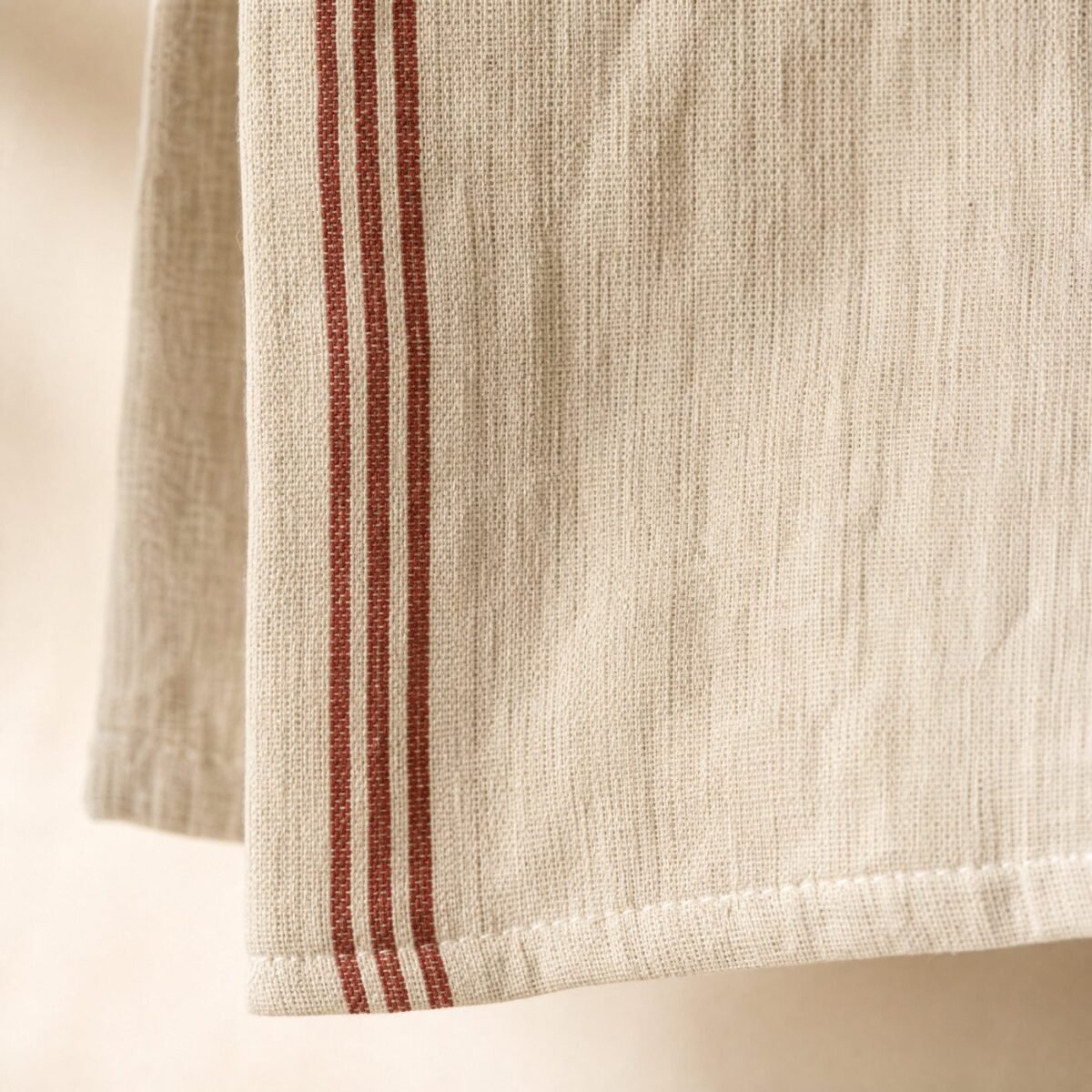 Striped Linen-Blend Tea Towel - close-up