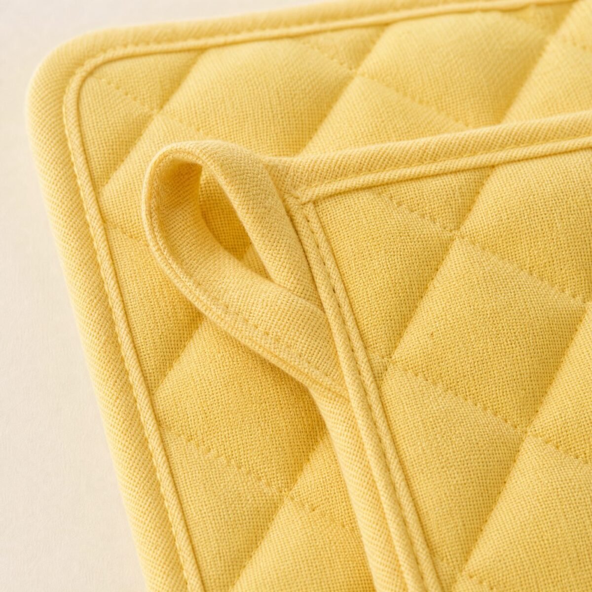 Quilted Cotton Pot Holders, Set of 2 - close-up