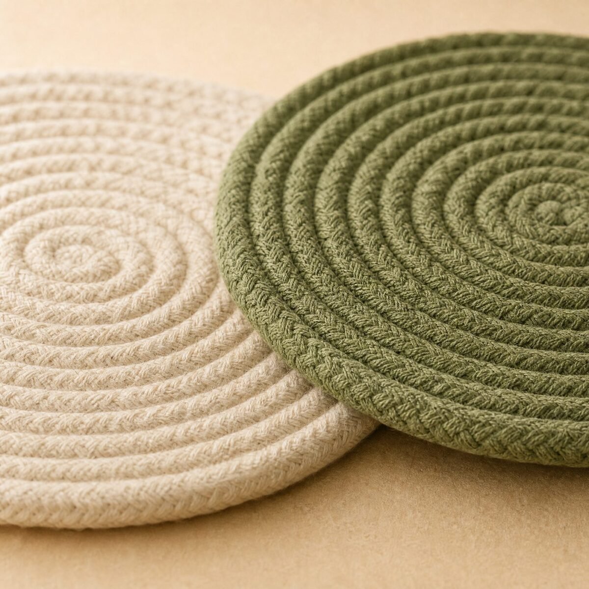 Braided Cotton Trivets, Set of 2 - close-up