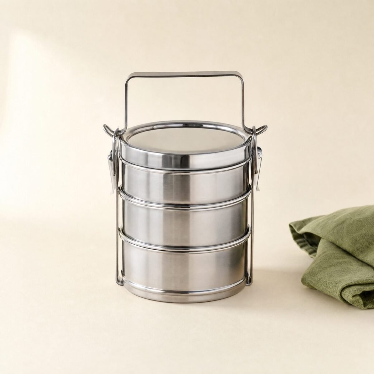 Stackable Stainless Lunch Tins, 3 Tiers