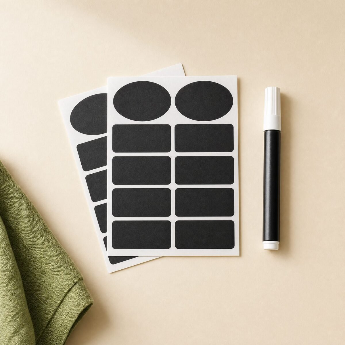 Blank Write-On Vinyl Labels, 60 Pieces