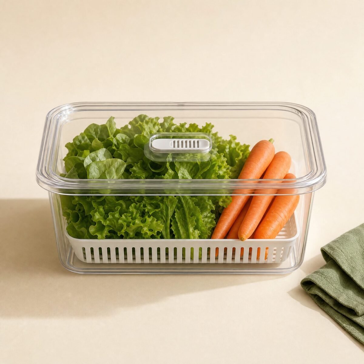 Produce Keeper with Lift-Out Tray